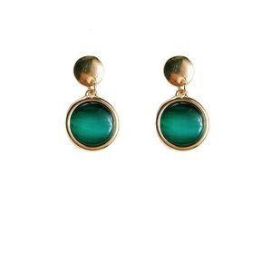 Stone silver handmade earrings